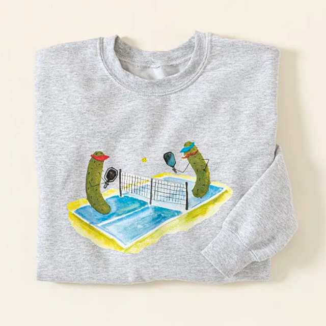 Uncommon Goods Pickles Playing Pickleball Sweatshirt