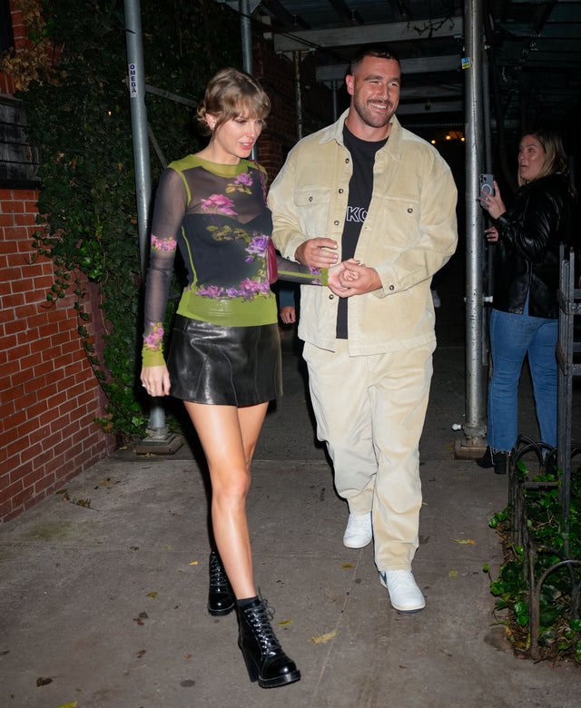 NEW YORK, NEW YORK - OCTOBER 15: Taylor Swift and Travis Kelce have dinner at Waverly Inn on October 15, 2023 in New York City.