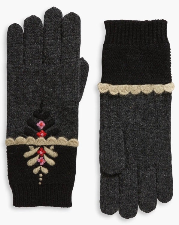 French Knot Ginger Merino Wool Gloves