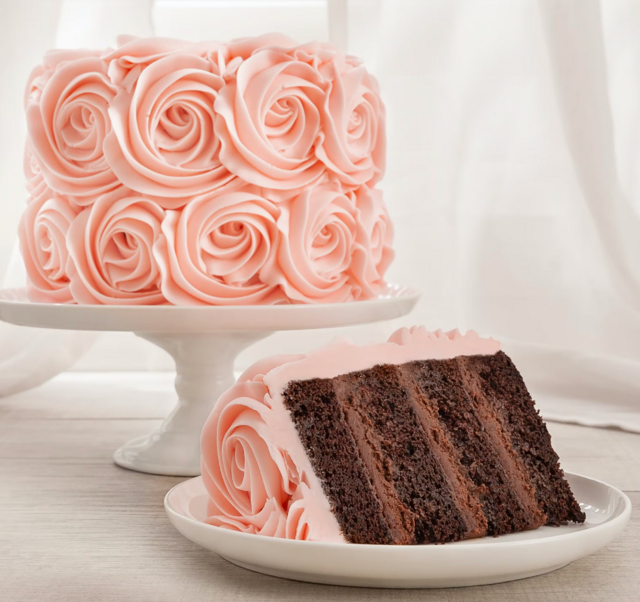 We Take the Cake Pink Rose Chocolate Cake