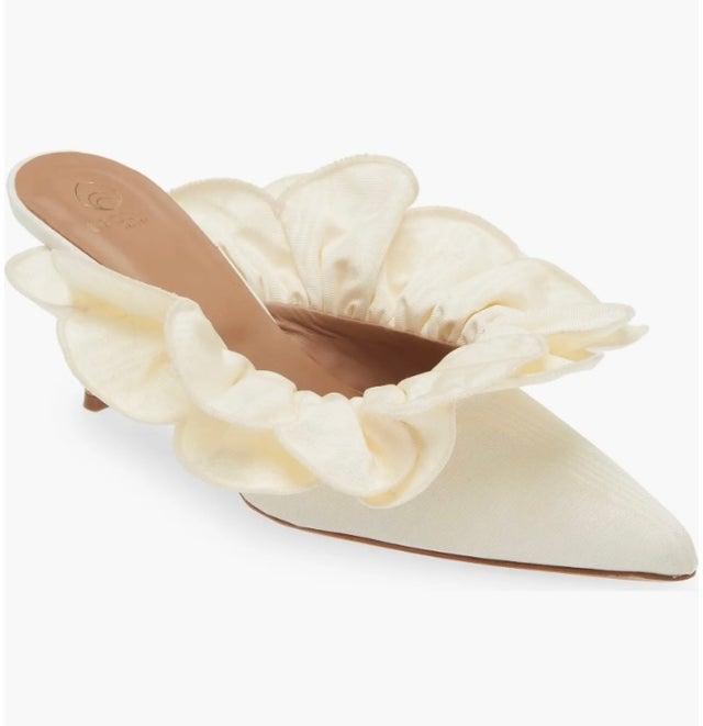 Stell Ruffle Pointed Toe Mule