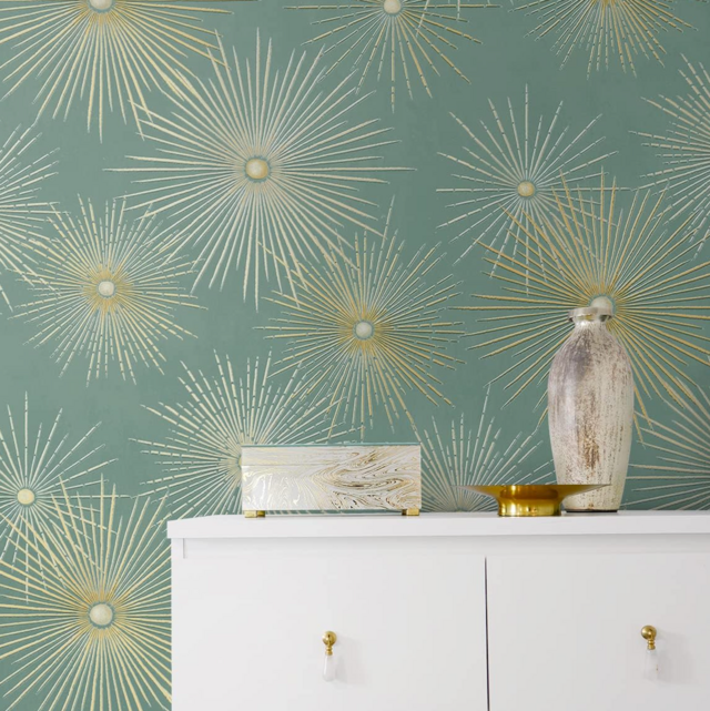 NextWall Starburst Geo Mid Century Peel and Stick Wallpaper