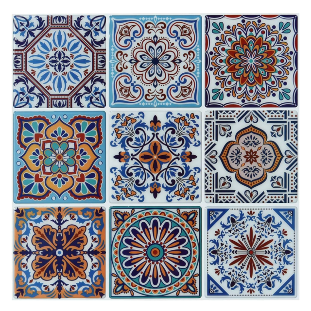 Longking Peel and Stick Colorful Talavera Mexican Tiles