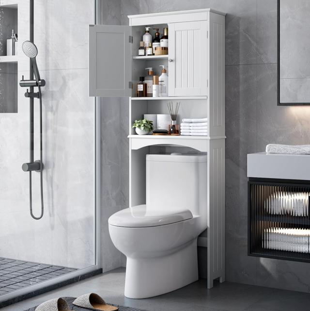 Bealife Over The Toilet Storage Cabinet with Open Shelf