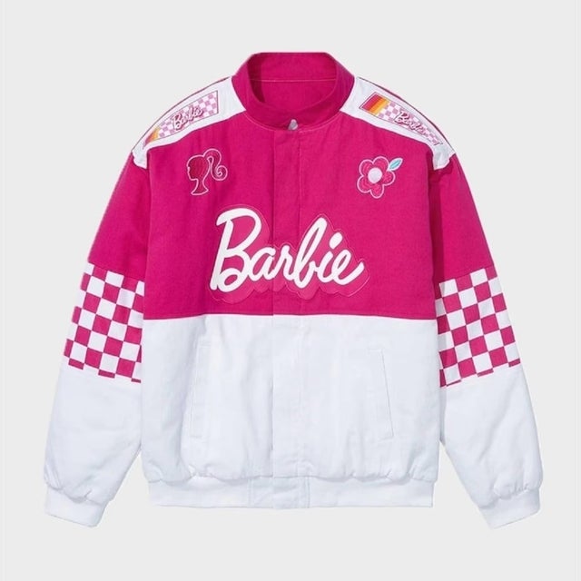 Barbie Pink Trendy Racer Varsity Jacket