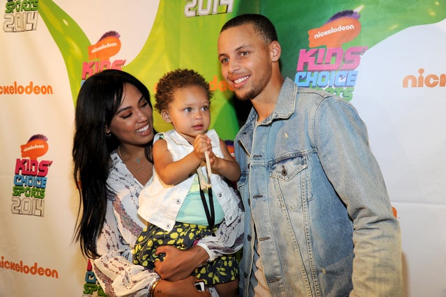 Ayesha Curry, Riley Curry, and Steph Curry