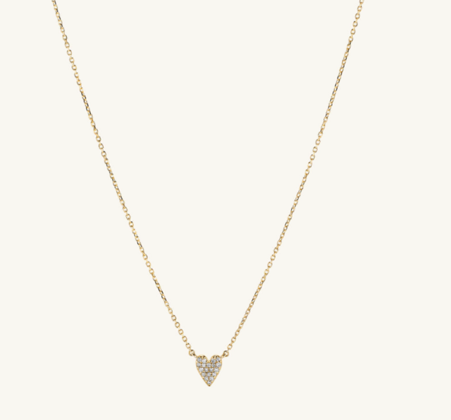 Mini Heart Pavé Diamond Necklace