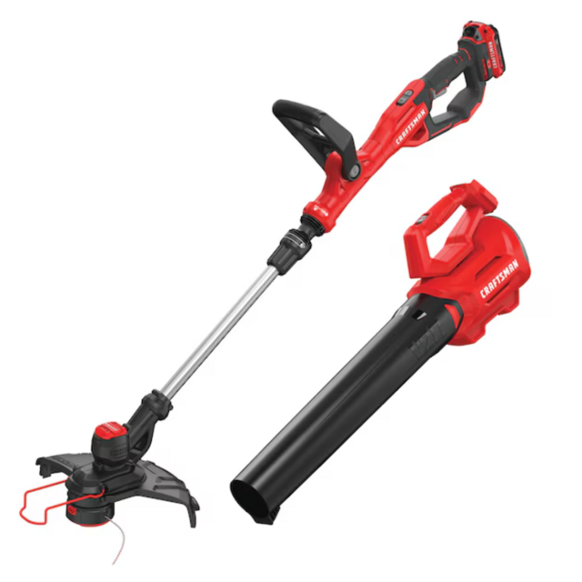 CRAFTSMAN V20 Cordless Battery String Trimmer and Leaf Blower Combo Kit