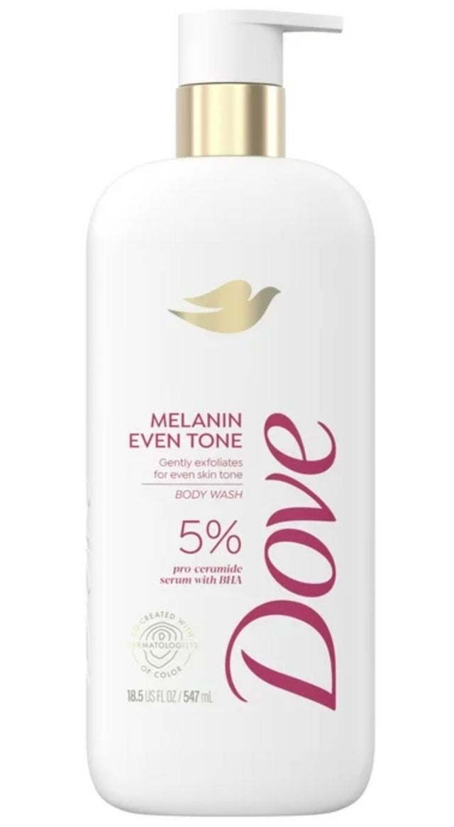  Dove Exfoliating Melanin Body Wash Even Skin Tone 5% Pro-Ceramide Serum with BHA 