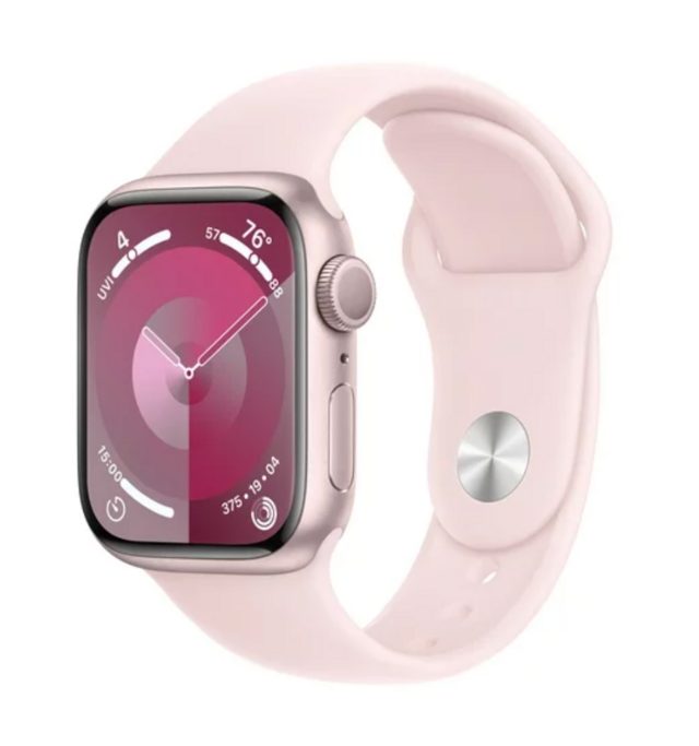 Apple Watch Series 9, 41mm (GPS) with Pink Aluminum Case and Sport Band
