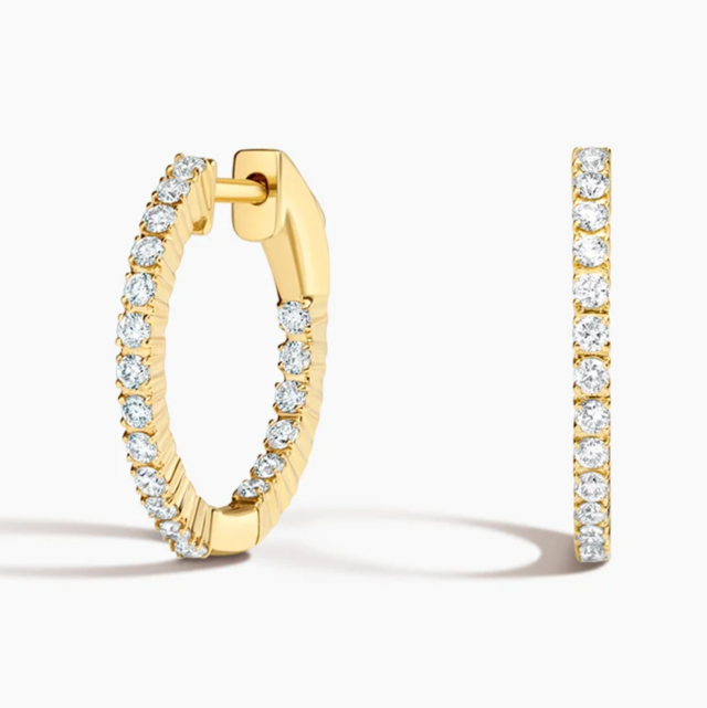 Lab Diamond Huggie Perfect Hoop Earrings