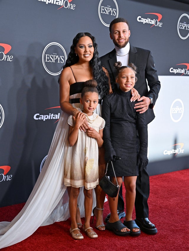 Ayesha Curry, Ryan Carson Curry, Riley Elizabeth Curry, and Stephen Curry attend the 2022 ESPYs at Dolby Theatre on July 20, 2022 in Hollywood, California.