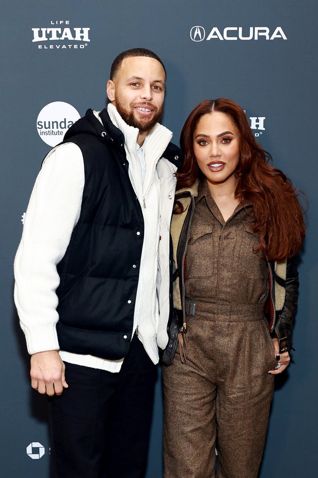 Stephen Curry and Ayesha Curry attend the 2023 Sundance Film Festival "Stephen Curry: Underrated" Premiere at Eccles Center Theatre on January 23, 2023 in Park City, Utah.