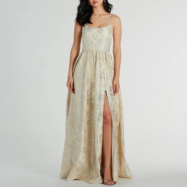Windsor Hailee Corset Floral Jacquard A-Line Formal Dress
