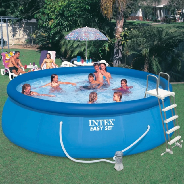 Intex 15 x 48" Inflatable Pool With Ladder, Pump and Maintenance Kit