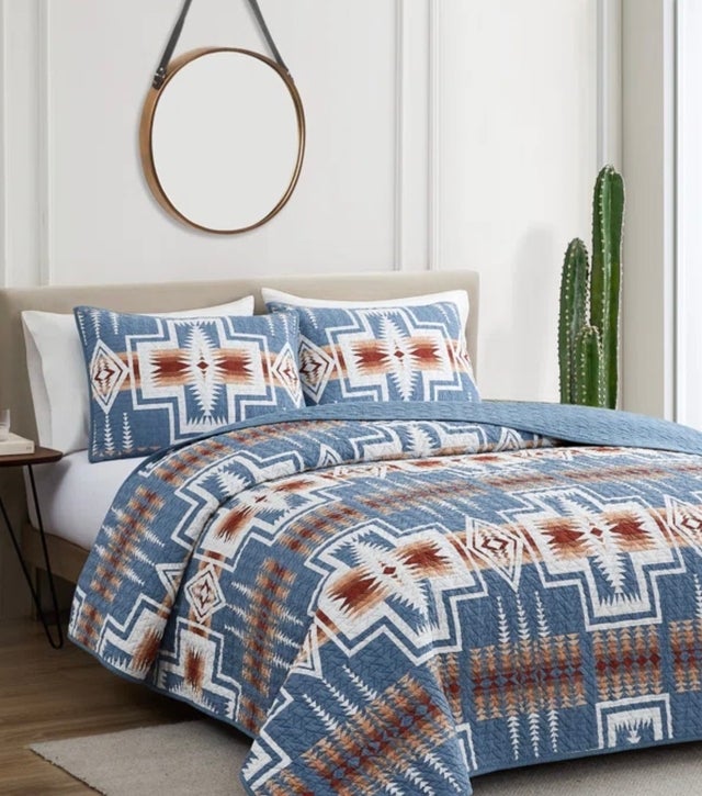 Pendleton Harding Blue/Red/Brown Coverlet Set