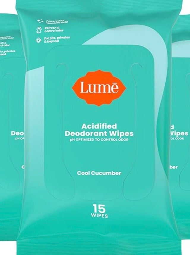 Lume Acidified Deodorant Wipes with 24 Hour Odor Control