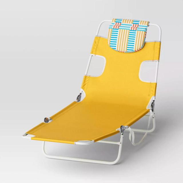 Sun Squad Portable Beach Lounger with Headrest