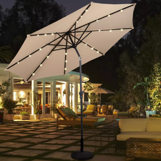 Costway 10-Foot Patio Solar Umbrella