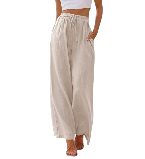 LILLUSORY Women's Linen Summer Palazzo Pants