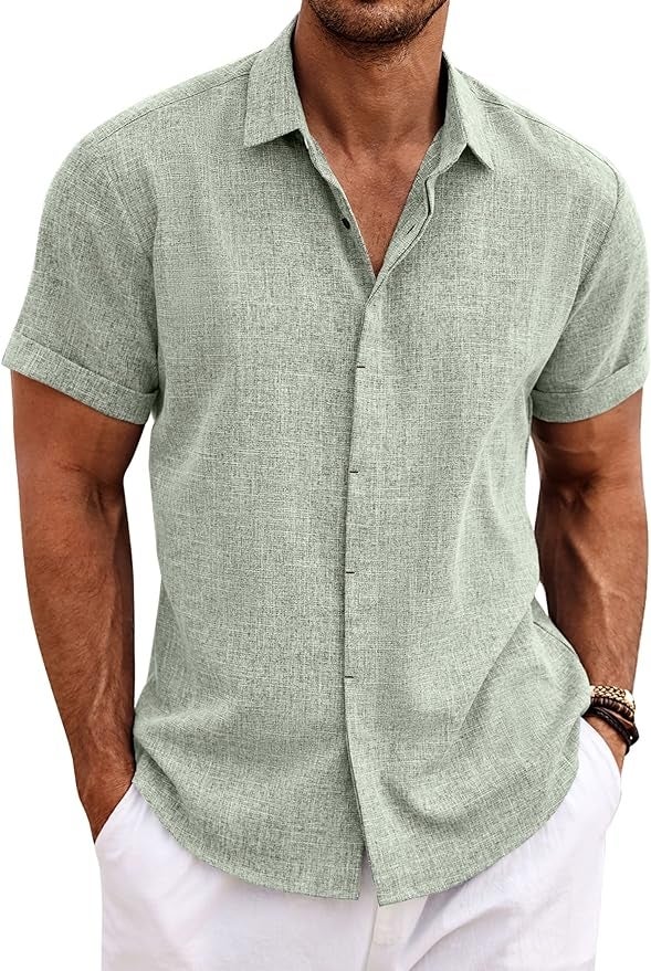 Coofandy Men's Linen Shirt