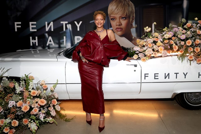  Rihanna celebrates Fenty Hair Brand Launch in LA at Nya Studios on June 10, 2024 in Los Angeles, California.