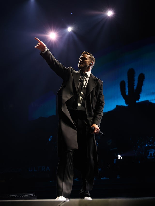 Justin Timberlake performs onstage during The Forget Tomorrow World Tour at Madison Square Garden on June 25, 2024 in New York City.