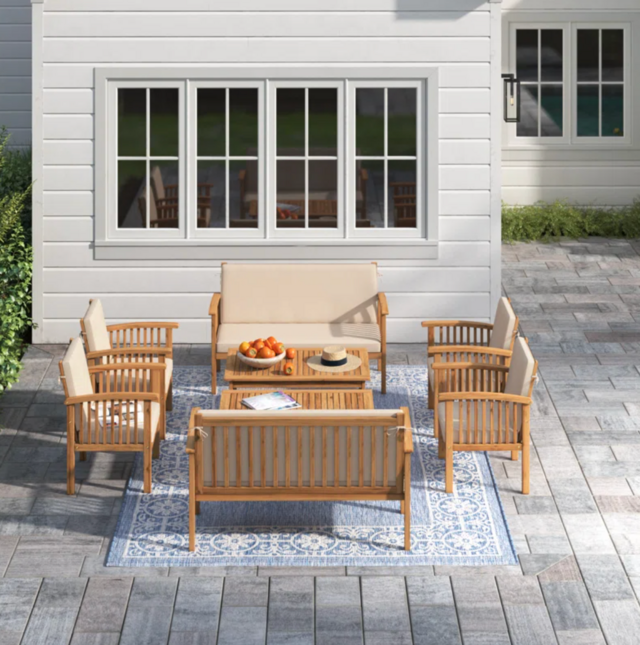 Wade Logan Amorae 8-Person Outdoor Seating Group with Cushions