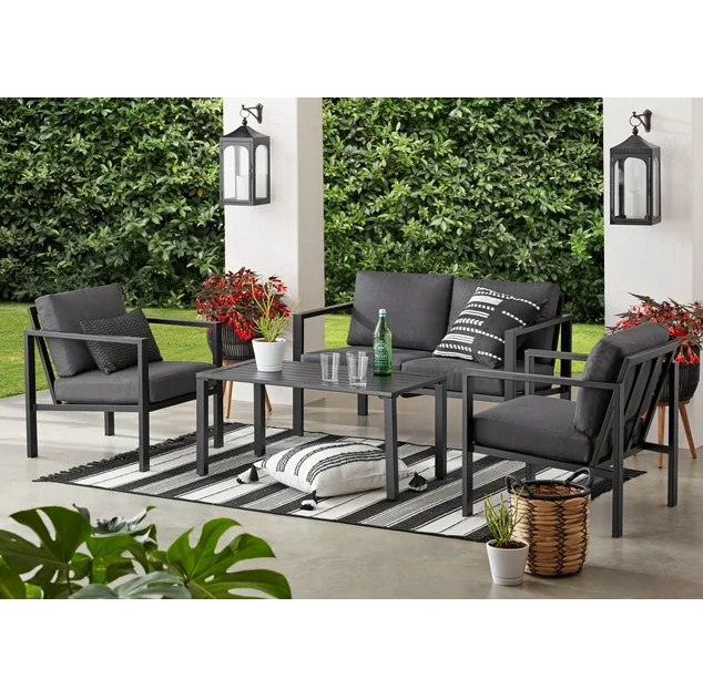 Mainstays Dashwood 4-Piece Outdoor Patio Conversation Set