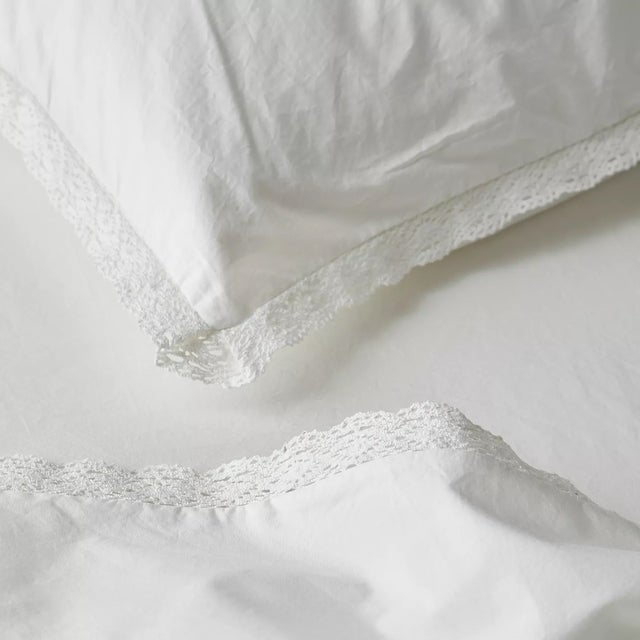 Urban Outfitters Eliza Breezy Cotton Percale Lace Trim Sheet Set