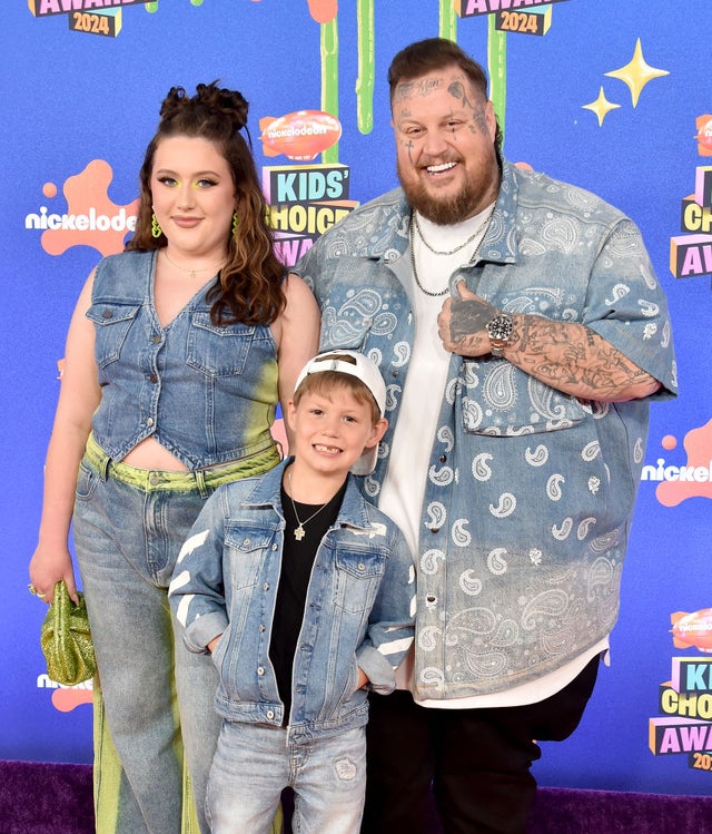 Bailee Ann, Noah Buddy and Jelly Roll at the 2024 Kids Choice Awards