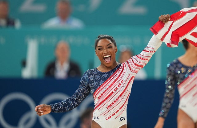 SImone Biles of USA wins gold during the Women's Artistic Gymnastics Women's Team Final - Women's Artistic Gymnastics Women's Team Final on Day 4 of the Olympic Games Paris 2024 at Bercy Arena on July 30, 2024 in Paris, France.