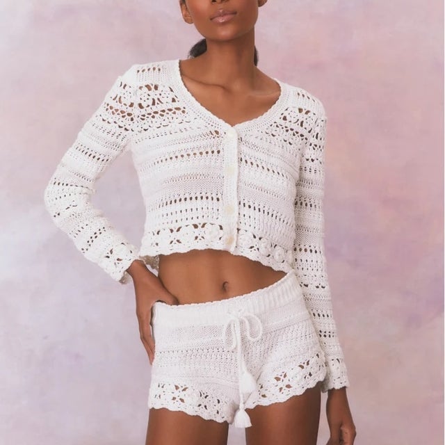 Middleton Cotton Crochet Cardigan and Nevi Cotton Crochet Shorts