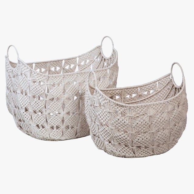 Pottery Barn Melissa Crocheted Baskets (Set of 2)