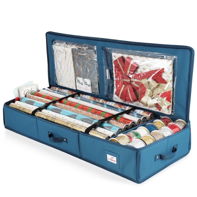 Hearth & Harbor Premium Christmas Wrapping Paper Storage Organizer Bag