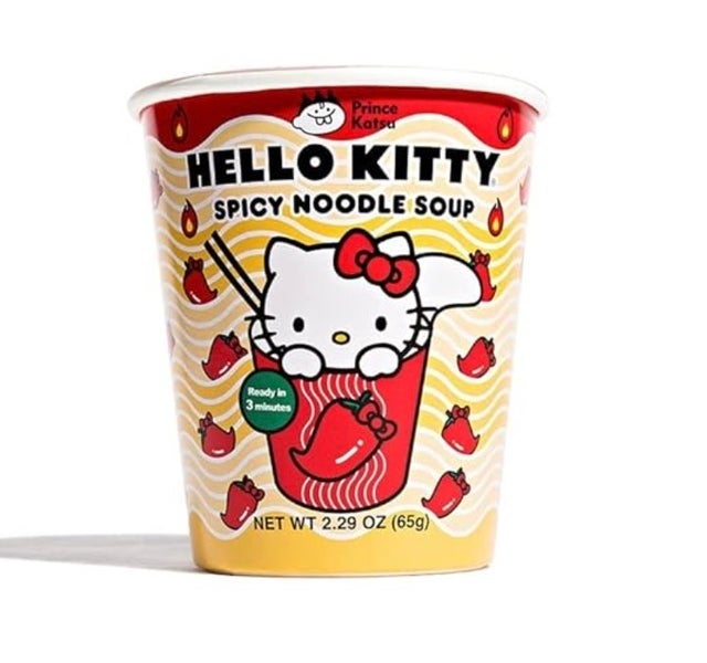 Hello Kitty Instant Ramen Noodle Cup 6-Pack Vegan Spicy Flavor