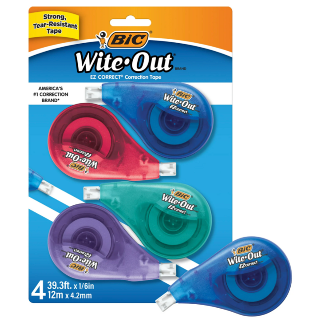 BIC Wite-Out EZ Correct Correction Tape, 4 Count