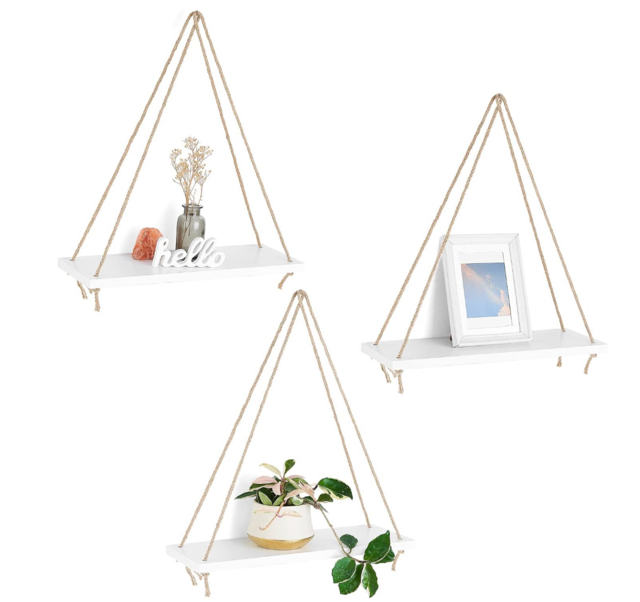 Mkono Wood Hanging Shelves