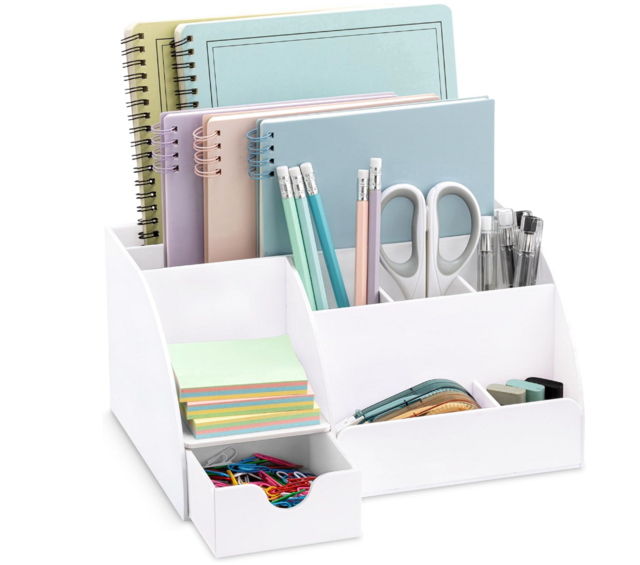 My Space Organizers White Desk Organizer, 9 Compartments