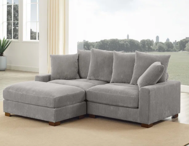 Wade Logan Arzelia 3-Piece Corduroy Sectional