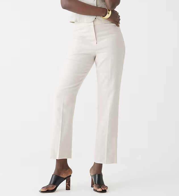 J.Crew Kate Straight-Leg Pant in Stretch Linen Blend