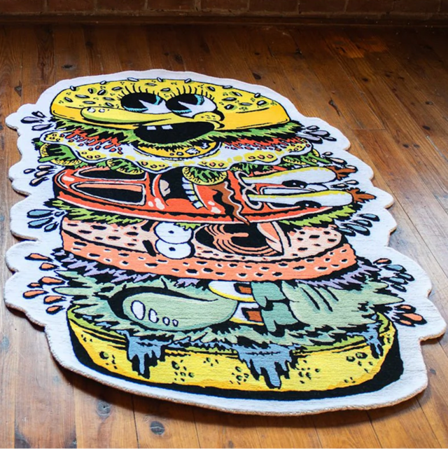 SpongeBob SquarePants x Noreen Seabrook Handmade Krabby Patty Custom Rug