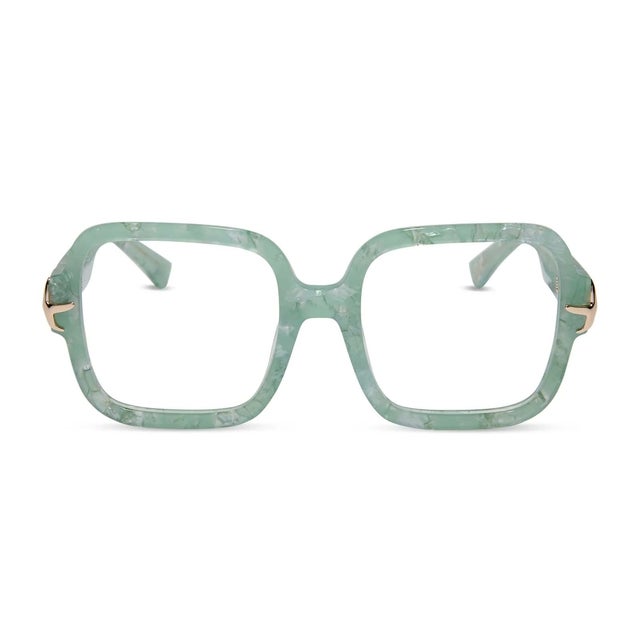 Ariel Green Pearl Clear Glasses