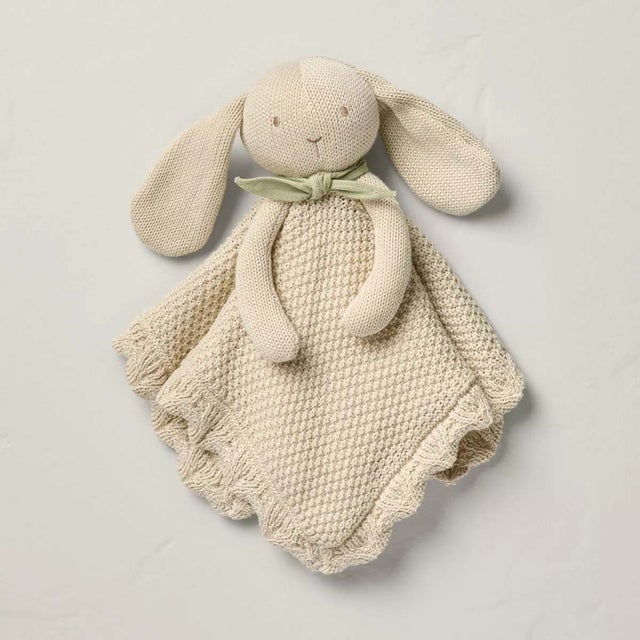 Beige Knit Bunny Security Blanket