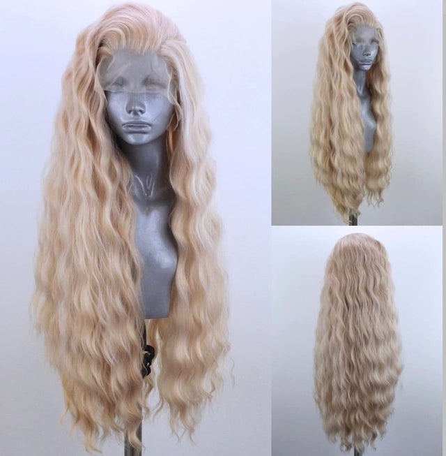 Blonde Long Wavy Synthetic Lace Front Wig