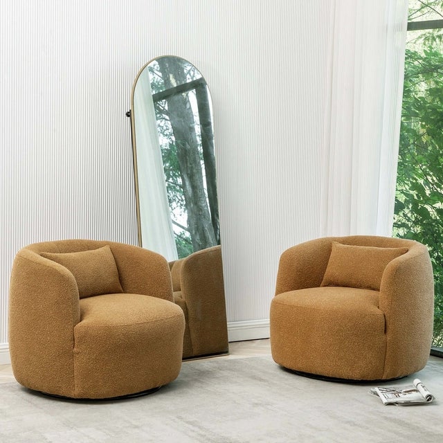 Bruschi Boucle Swivel Armchair (Set of 2)