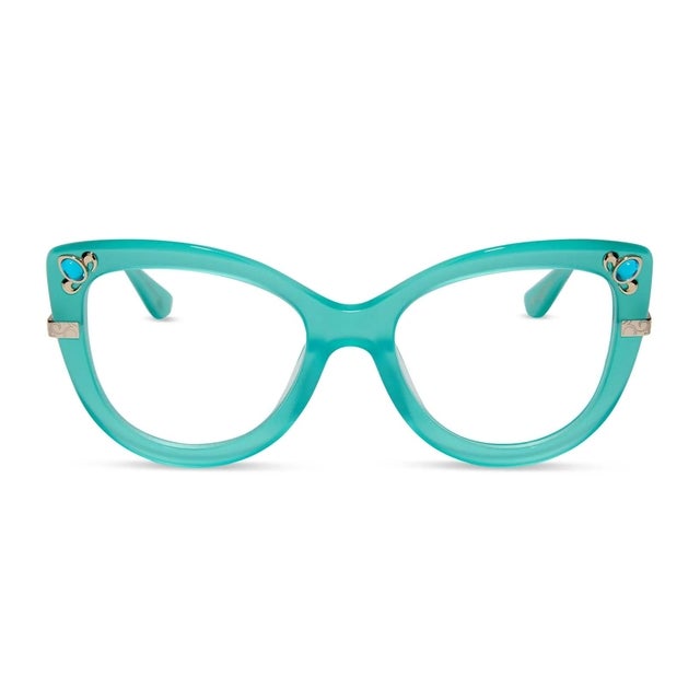 Jasmine Teal Clear Glasses