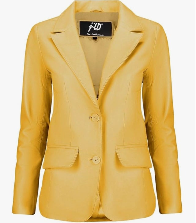 Jild Classic Lambskin Leather Blazer Jacket