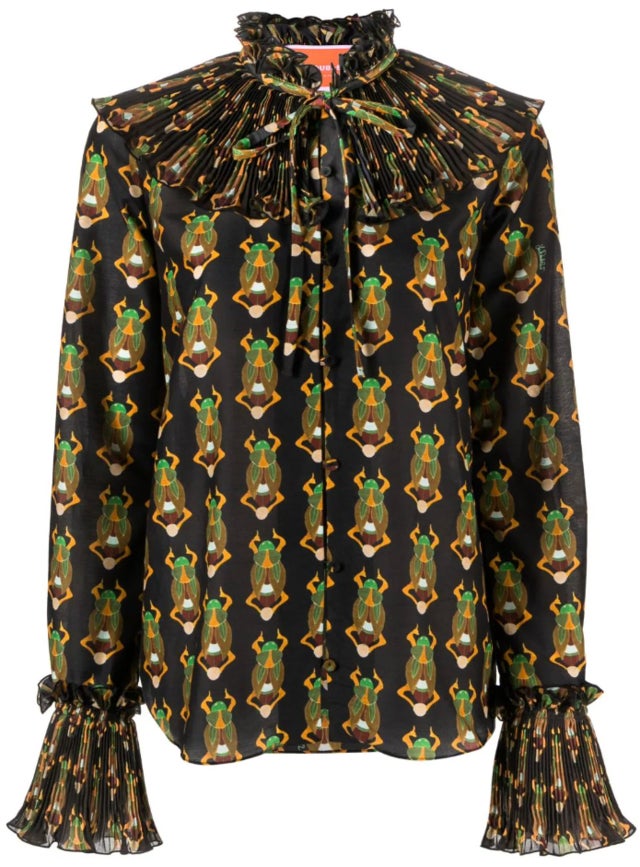 La DoubleJ Nefertiti Scarab-Print Blouse