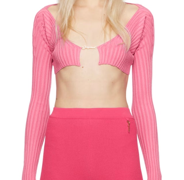 JACQUEMUS Pink 'La Maille Pralu' Cardigan